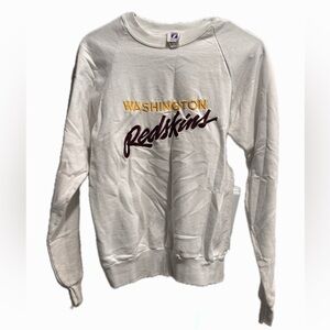White Washington Redskins Script Embroidered Crewneck